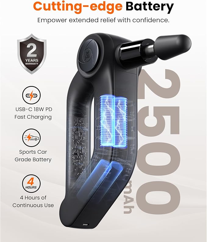 BOB AND BRAD D5 Pro Plus Massage Gun with Heat, FSA-HSA Eligible, 13mm Amplitude Deep Tissue Percussion Massage Gun with Max Power for Muscle Therapy, Professional Muscle Massager