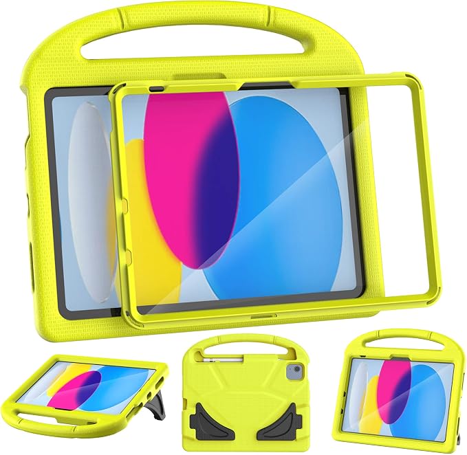 Kids Case for iPad (A16) 11th Generation 11 Inch 2025/iPad 10th Generation 10.9 Inch 2022 with Screen Protector and Pencil Holder Shockproof Handle Stand Cover for iPad 11/10 Gen Blue