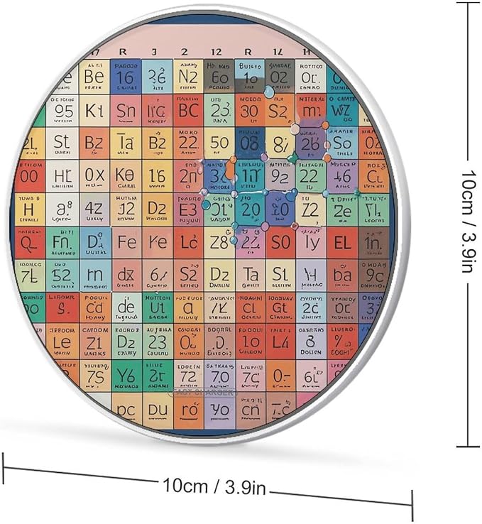 Periodic Table of Elements Wireless Charger Portable 10W Fast Wireless Charging Pad Compatible with Phone Ultra-Thin Charging Station Lightweight Charger Mat for Travel Home Office Desk