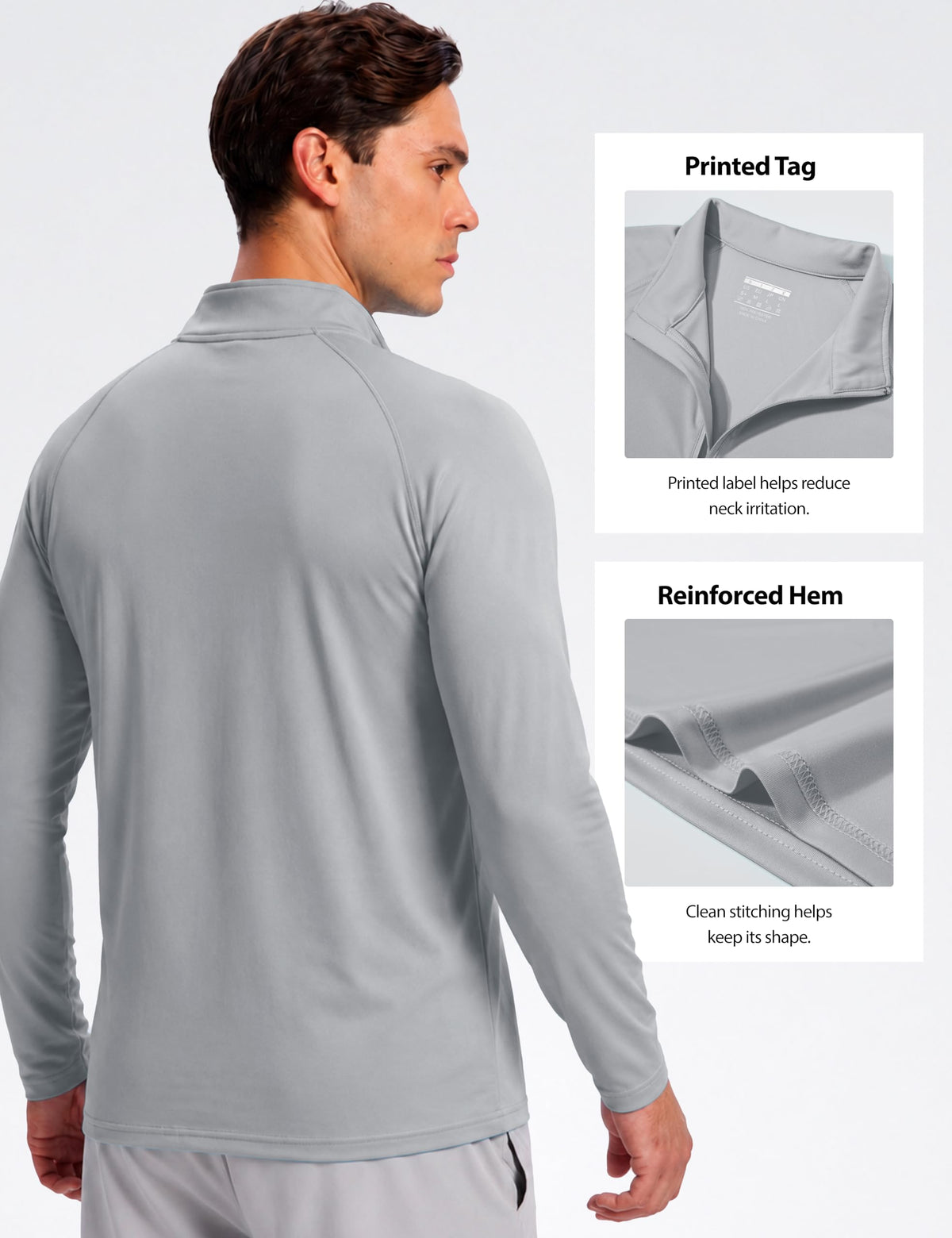 Boladeci Men's UPF 50+ Sun Shirts 1/4 Zip Long Sleeve SPF UV Protection Lightweight Quick Dry Quarter Zip Golf Shirts
