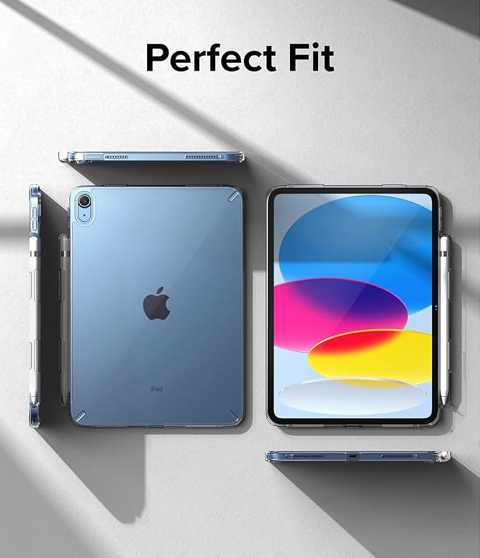 Ringke Fusion [No Wobbling] Compatible with iPad 11th Generation Case (A16 2025) and iPad 10th Generation Cover (2022) Transparent Shockproof Back with Pencil Holder - Clear