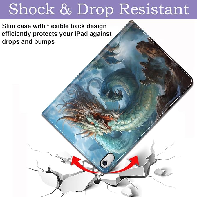 Case for iPad (A16) 11th Generation 11 Inch 2025 / iPad 10th Generation 10.9 Inch 2022 Ultra-Thin Multi-Angle Protective Cover with Auto Sleep/Wake A Dark Horse