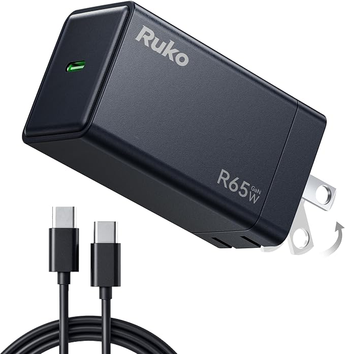 Ruko 65W USB C Charger 2-Pack GaN Fast Charger Block
