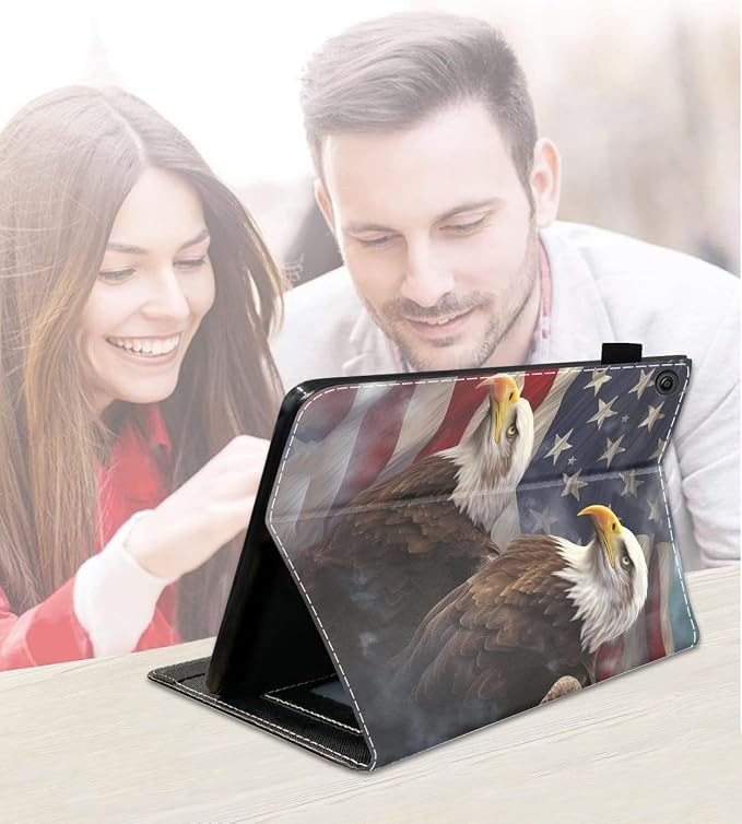 Case for Amazon Fire HD 10 Tablet (9th/7th Generation 2019/2017 Release) Slim PU Leather Cover with Card Slot &amp Auto Wake/Sleep for Fire 10.1 Tablet African American Girl