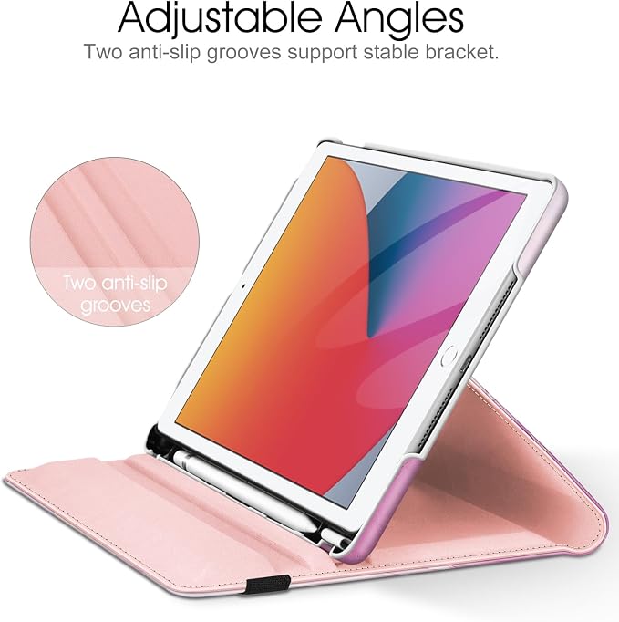 Fintie 360° Rotating Case for iPad 9th / 8th / 7th Generation 10.2 Inch | Swivel Stand Portrait &amp Landscape Viewing Shockproof Cover with Pencil Holder Auto Wake/Sleep Aqua Wave