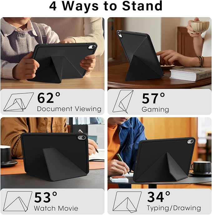 JKSML for iPad (A16) 11th Generation Case 11 Inch 2025/iPad 10th Generation Case 10.9 Inch 2022 with Pencil Holder Bumper Frame Only [No Back Cover] Lightweight &amp Cooling Cover for Gaming Black