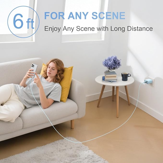 iPhone 17 16 Charger Fast Charging Extra Long 10FT USB C Charger(Black) | for iPhonesiPadsTabletsAndroid devices[ETL SAFETY CERTIFIED] 20W Type C Charger Block with Fast Charging USB C Cables