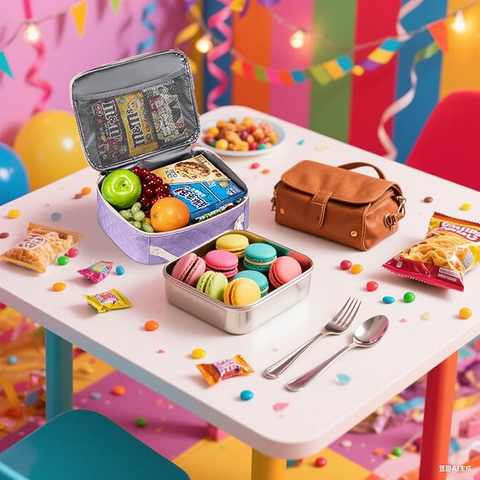 Yellow Lightning Lunch Box for Teenager Boys with Reusable Snack Bag Cute Lunch Bag for Middle High School Lonchera para chicas adolescentes