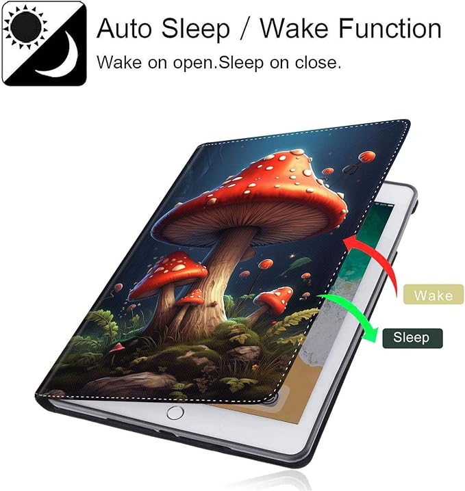 Case for Galaxy Tab A9 Plus ， Auto Sleep/Wake Multi-Angle Viewing Slim Folio Stand Cover for Samsung Galaxy Tab A9+/A9 Plus 11 Inch 2023 (SM-X210/X216/X218) Magic Mushrooms Fungus