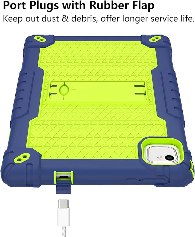 for HNVHNV/Aiprotablet/kelankeke K10 Tablet 10 inch Android Tablets Case Built in Kickstand Heavy Duty Hybrid Protective Case Hard Back Shell Case with Shoulder Strap (Black)