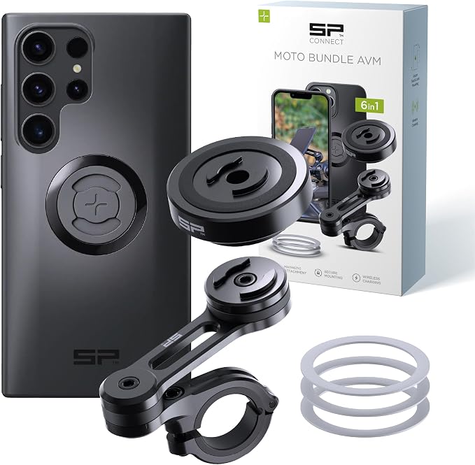 SP CONNECT Moto Bundle II with Anti Vibrations Module| SPC+ | Compatible with for Samsung S20| Motorcycle Phone Mount |Phone Mount for Motorcycle Handlebars | Cell Phone Holder