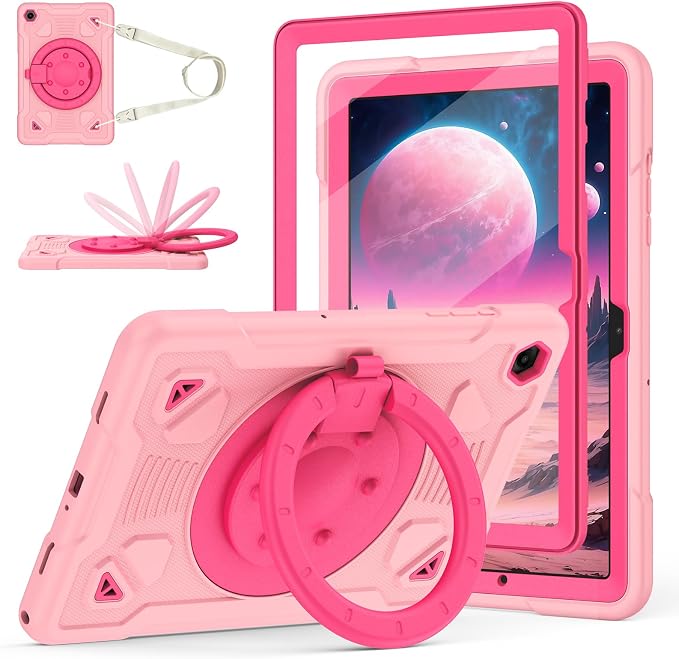 Case for Samsung Galaxy Tab A11 Plus 2025 / A9 Plus 2023 11 Inch Tablet CaseGalaxy Tab A11+/A9+ Case with Screen Protector360°Rotating Stand &amp Shoulder Strap Pencil Holder (Black)