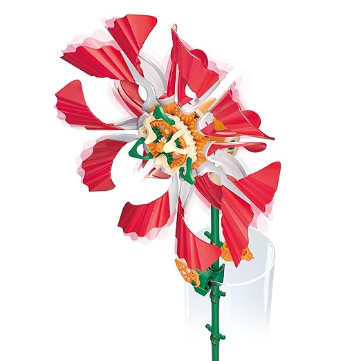 Thames & Kosmos SolarFlower Ruby Ripple STEM Kit | Build a Motorized Solar-Powered Flower with Spinning, Colorful Petals, Educational Gift for Kids Ages 8+, Adults