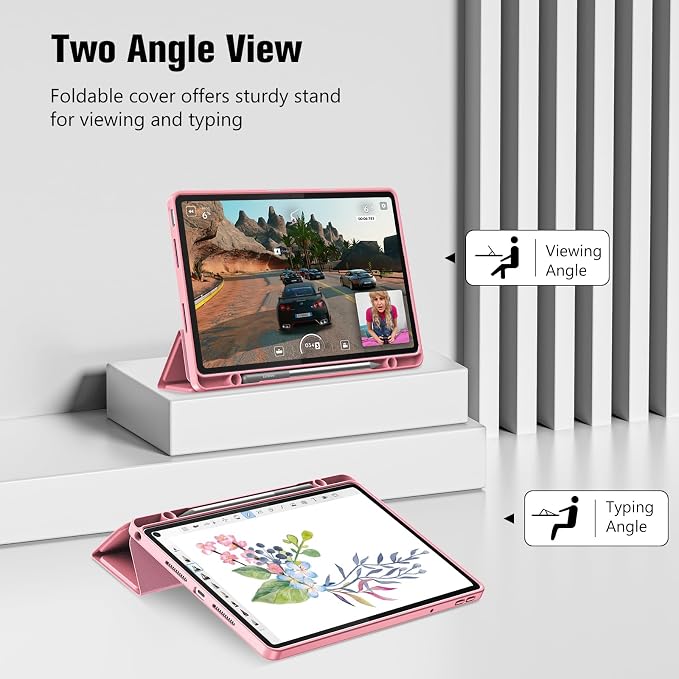 ProCase Full-Edge Case for Lenovo Idea Tab 11 2025 &amp Tab K11 Gen 2 | Slim Trifold Stand Cover with Shockproof TPU Back Pencil Holder &amp Full Protection - Black