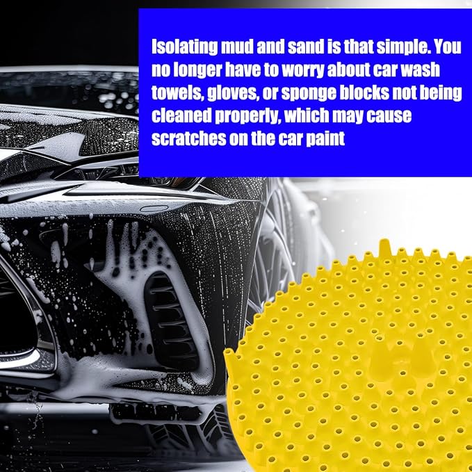 2PCS Car Wash Bucket Grit Trap Insert, 10.2" Vehicle Detailing Washing Filters