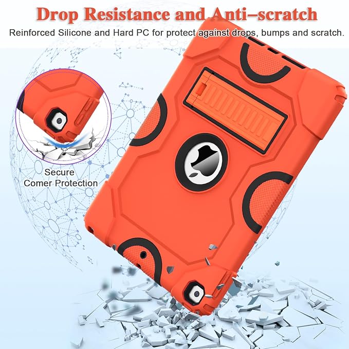 ZoneFoker for iPad 9th Generation Case iPad 8th 7th Generation Case iPad 10.2 Inch 2021/2020/2019 Case Heavy Duty Rugged Shockproof Protective Cover with Kickstand Black
