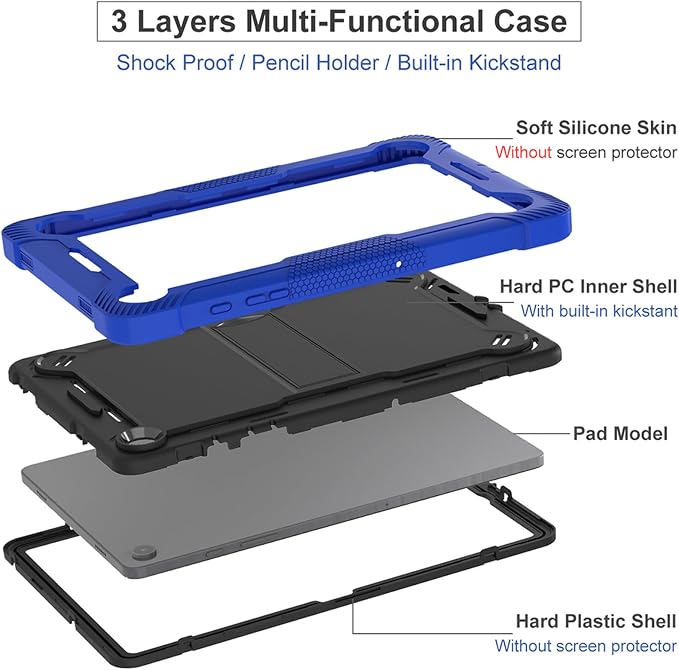 Case for T-Mobile REVVL Tab 2 Android 15 Tablet 10.1 inchHeavy Duty Shockproof Protective Cover with KickstandKids Friendly4 Corners Thicken ShockproofBlack