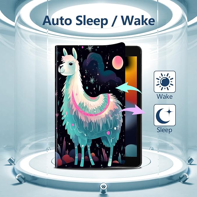 Case for iPad 9th/ 8th/ 7th Generation for iPad 10.2 inch Case 2021/2020/2019 Slim PU Leather Multiple Viewing Angles Smart Stand Shell Cover Auto Wake/Sleep for iPad 10.2Alpaca Art
