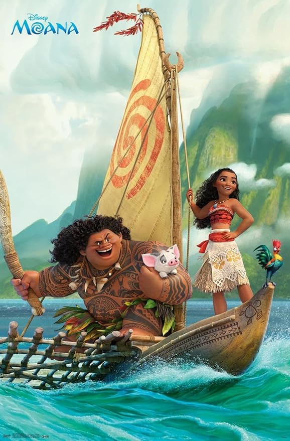 Disney Moana - Group Wall Poster, 19L" x 13W", Premium Unframed Version