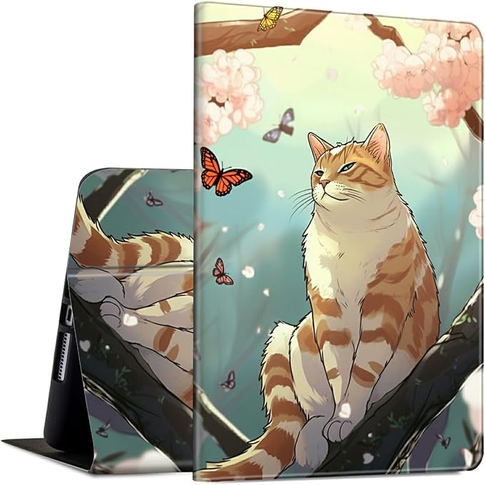 Slim Case for Amazon Kindle Fire Max 11 Case (13th Generation 2023 Release) 11 PU Leather Folio Stand Adjustable Smart Cover with Auto Wake/Sleep for Kindle Fire 11 TabletArt Black Cat Tree