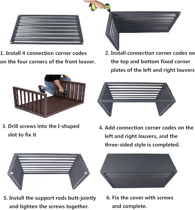 Pool pump covers for outside units, outdoor garbage can enclosures, aluminum