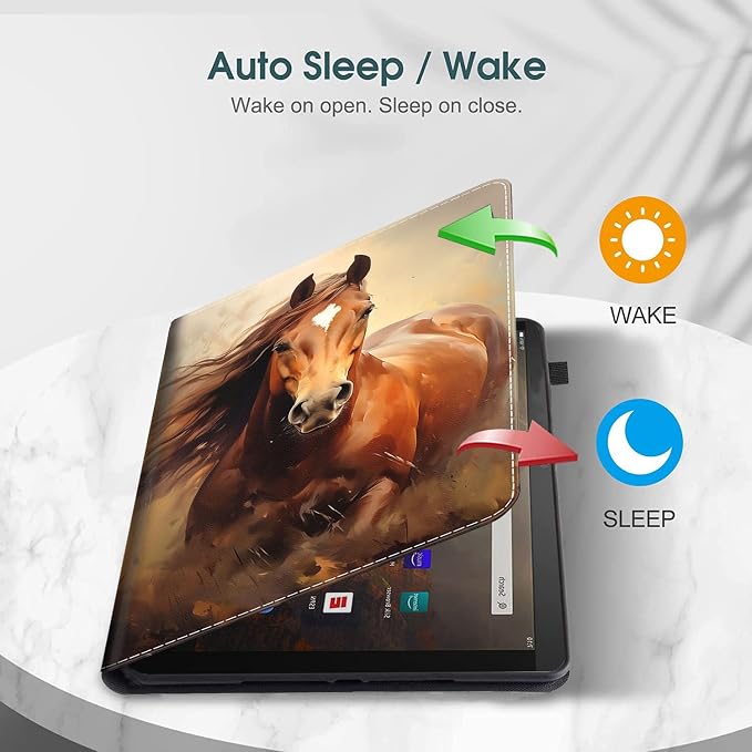 Case for All-New Amazon Fire HD 10 and 10 Plus Tablet (13th/11th Generation 2023/2021 Release) 10.1 Multi-Angle Smart Stand Cover Auto Sleep/Wake Skull and Fire