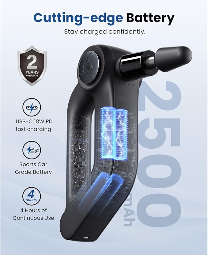 BOB AND BRAD D5 Pro Massage Gun with 13mm Amplitude, FSA-HSA Eligible, Professional Deep Tissue Percussion Massage Gun, Ergonomic D-Handle for Effortless Muscle Pain Relief, Adapter Included