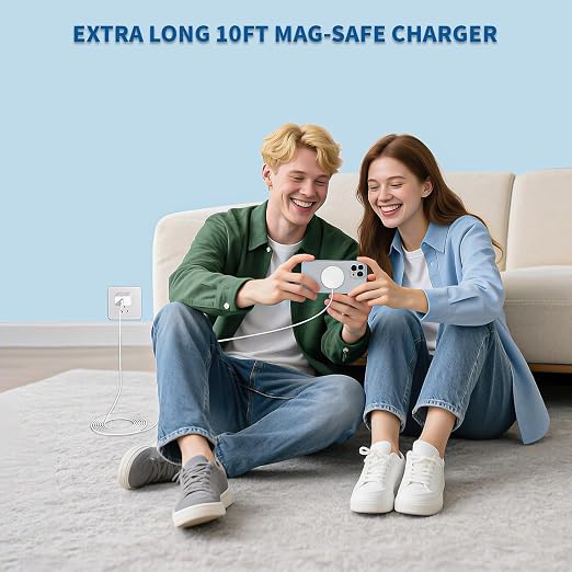 Magnetic Wireless Charger for iPhone 17 16 15 10FT Fast Phone Charging Pad | with USB C Wall Charger Fast Block For iPhone 17 Pro Max/17/iPhone 16 Pro Max/15/Plus/Pro/14/13/12 SeriesAirPods 4/3/2/Pr
