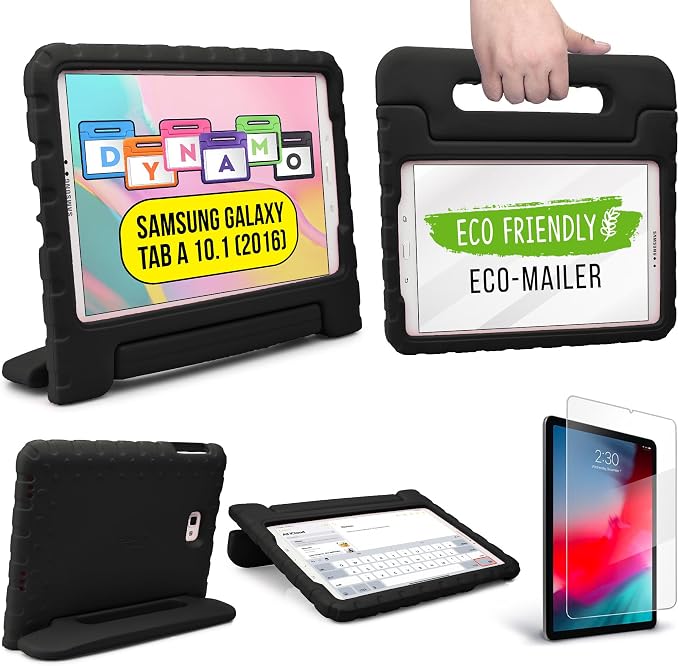 Cooper Dynamo [Rugged Kids Case] Protective Case for Samsung Tab A 10.1 (2016) T580 T585 only | Child Proof Cover with Stand Handle Screen Protector (Blue) NOT FIT with P580 P585 and 2019 Released