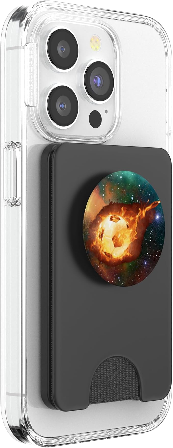 Galaxy Soccer Ball Pop Socket - Flaming Soccer Bal Futbol PopSockets Adhesive PopGrip