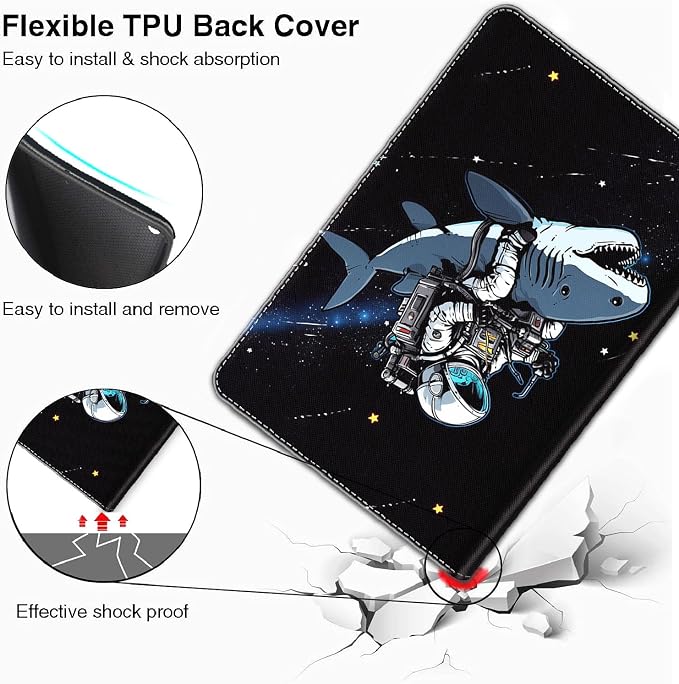 Case for iPad A16 11th Gen 11 Inch (2025) 10th Gen 10.9 Inch (2022) Model A3354 A3355 A3356 A2696 A2757 A2777 ，Slim Fit Standing Cover with Auto Sleep/Wake，Frog Playing Guitar