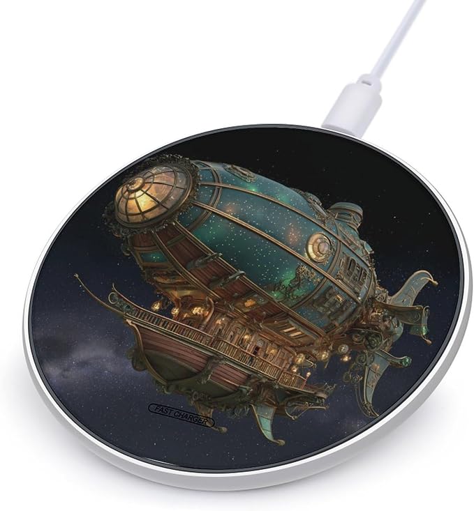 Steampunk Airship Stardust Spacees Wireless Charger Portable Charging Pad | LightweightAll Smartphone