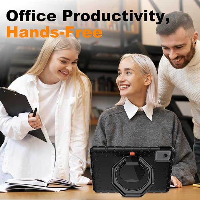 for Lenovo Idea Tab Plus Case 12.1 2025 with 360° Rotating Stand Handle and Pencil Holder New EVA Shockproof Cover for Kids Adults Home School Office Outdoor Black