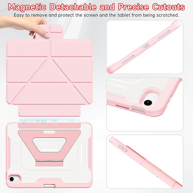 for ipad A16 Caseipad 11th/10th Generation Case 11Inch 2025/10.9 Inch 2022 | with Pencil HolderRemovable Magnetic &amp Trifold Leather Stand CoverMulti-Angle VewingAuto Sleep/Wake (Black)