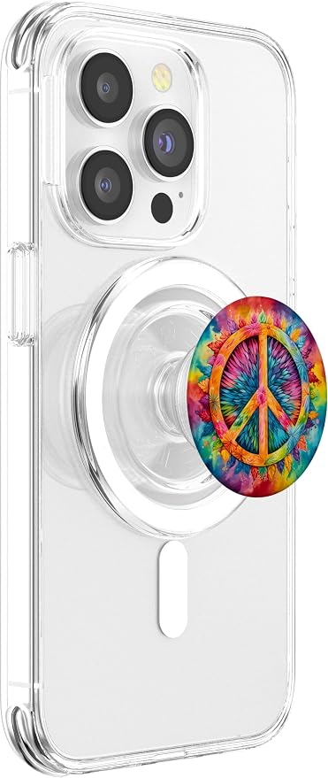 Peace Sign Rainbow Tie-Dye Inspired Design PopSockets Adhesive PopGrip