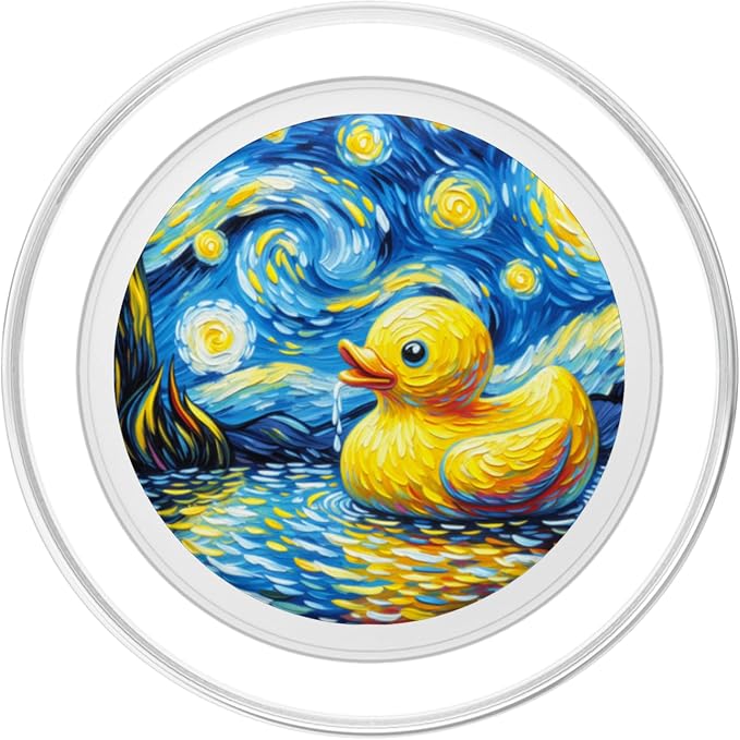 Rubber Duck Starry Night Painting Ducky Vincent Van Gogh Art PopSockets PopWallet for MagSafe