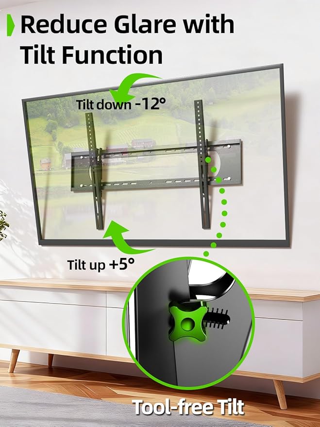 USX MOUNT Heavy Duty Tilting TV Wall Mount for 60-120" up to 220lb, Low Profile TV Mount Ultra Slim Wall Bracket fit 16-32" Studs, Max VESA 900x600 for 65 75 85 86 90 98 100 110inch Large Television