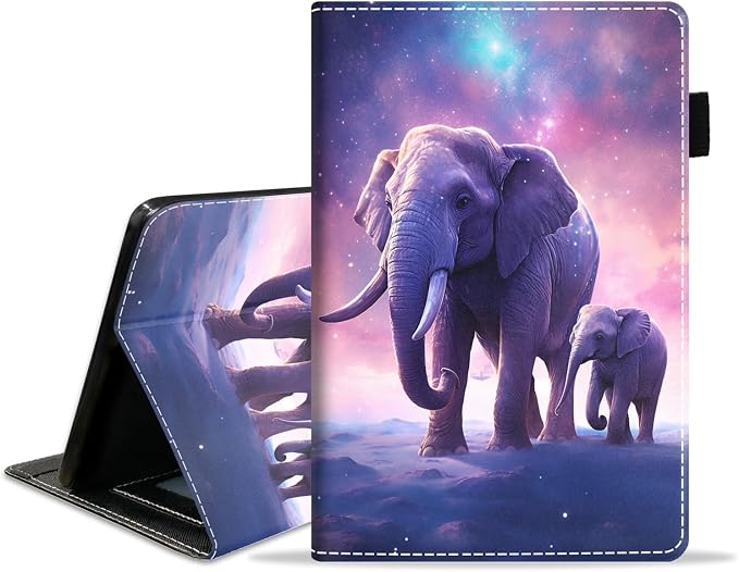 Case for Amazon Kindle Fire HD 10 Tablet (10.1 inch 9th/7th Generation 2019/2017 Release) Slim PU Leather Stand Folio Cover with Auto Wake Sleep Abstract Paint Butterfly