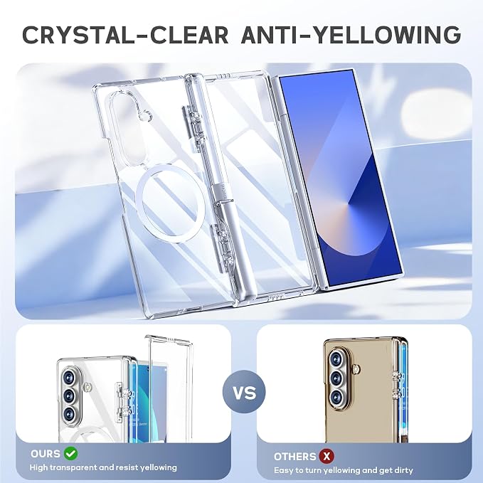 for Samsung Galaxy Z Fold7 Case [Compatible with Magsafe] [Invisible Kickstand &amp HD Screen Protector] Protective Phone Case for Samsung Galaxy Z Fold 7 Black