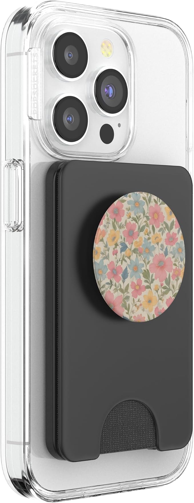 Colorful Floral Pattern Pink Blue And Yellow Flower PopSockets PopGrip for MagSafe