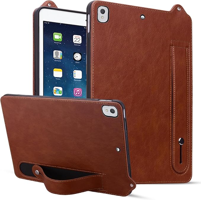 Slim Case for Apple iPad 10th Generation 10.9 Inch 2022 PU Leather Lightweight Hand Strap Stand Feature Drop Protection Back Cover for iPad 10th Gen 10.9 Black