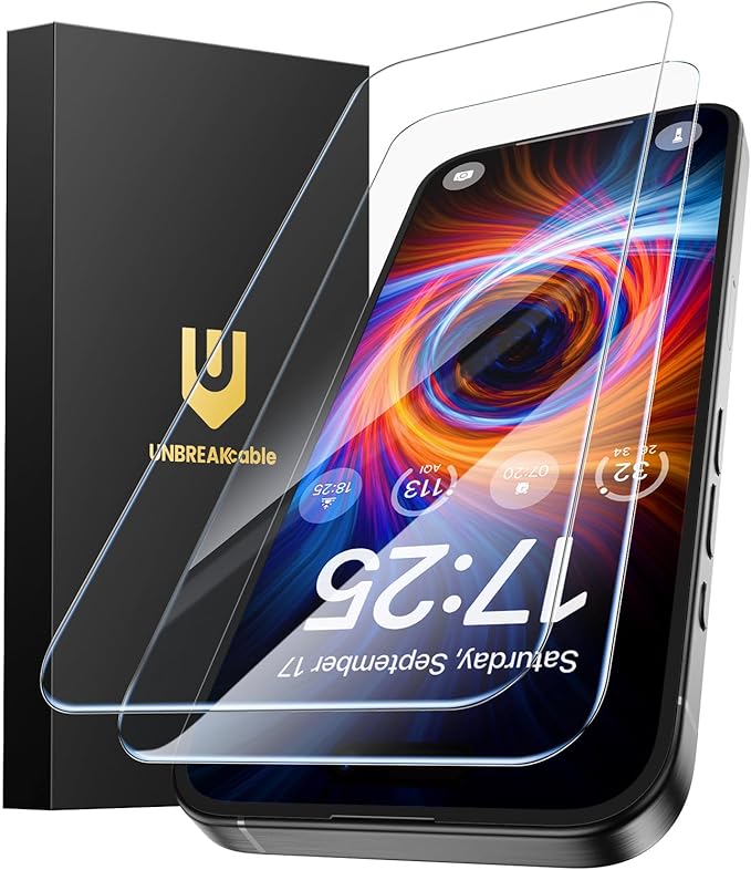 UNBREAKcable Anti-Glare Screen Protector for iPhone 15 Pro Max [2-Pack], 9H Hardness Tempered Glass, Anti-fingerprint, Enhanced Clarity, Anti-Blue Light, Easy to Install, Polishing Cloth Included