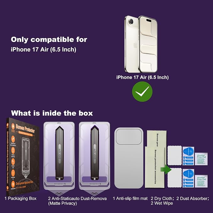 [2-Pack Matte Tempered Glass Screen Protector for iPhone 15 Pro Max Anti-Fingerprint &amp Oil Resistant Smooth as Silk 9H Hardness Bubble-Free Case Friendly 6.7-Inch