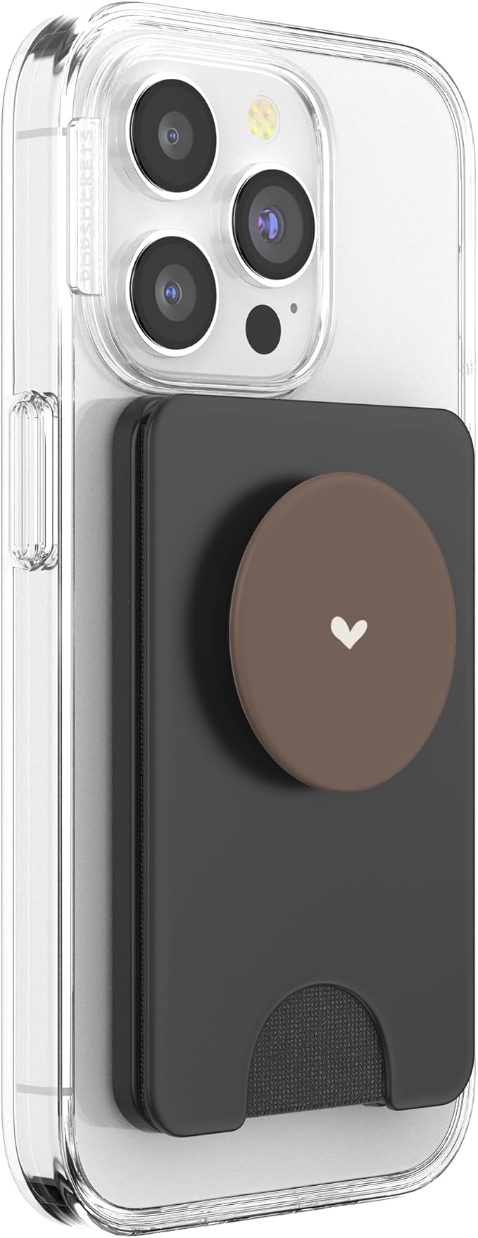 Dark Sand Beige Simple Heart Chic Feminine PopSockets PopGrip for MagSafe