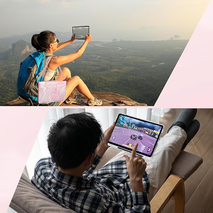 Case for Samsung Galaxy Tab S10 Lite / S10 FE / S9 FE 10.9-Inch / S9 11 | PU Leather / Zipper Bag / Clear Back Case / Hand Strap / Shoulder Strap / S-Pen Holder / Stand Cover