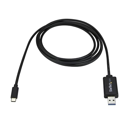 StarTech USB-C to USB Data Transfer Cable Mac/Windows 2m (USBC3LINK) | USB 3.0 5Gbps USB Powered PCLinq software preloaded Windows Easy Transfer to Windows 8 Activity LED