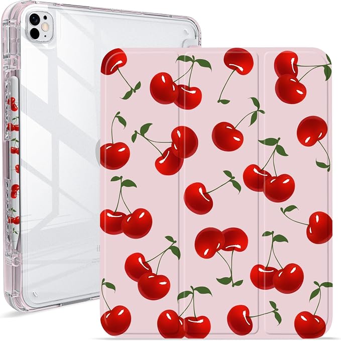 Case for iPad Air M3/M2 &amp Pro 12.9 Pro 12.9 (6th/5th/4th/3rd Gen)Cherry