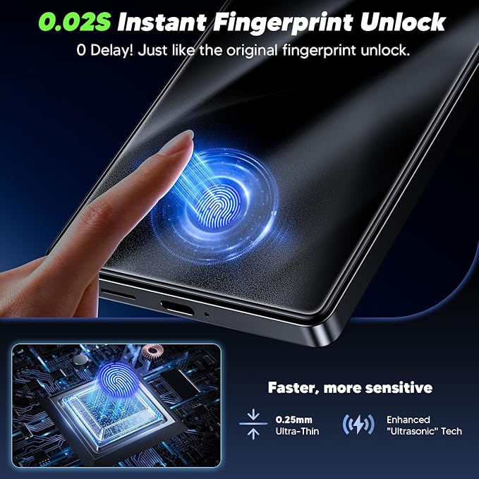 WSKEN for Samsung Galaxy S25 Ultra Screen Protector - Fingerprint Unlock | NO.1 Top 9H+ Tempered Glass Auto Dust Remove Zero Bubble 8K HD 10X Shatterproof Case Friendly 2 Pack