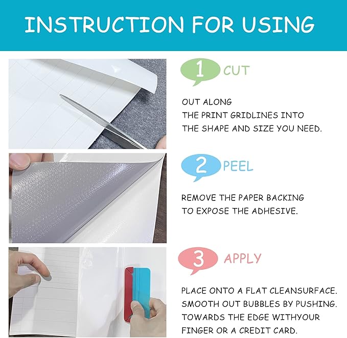 Dry Erase Board Sticker-Whiteboard Stickers-8.27''x11.69'' Removable Dry Erase Sheets-Fridge Paper Alternatives for Wall/Desk/Refrigerator/Door/Home/Office/Classroom (White-6Pcs)