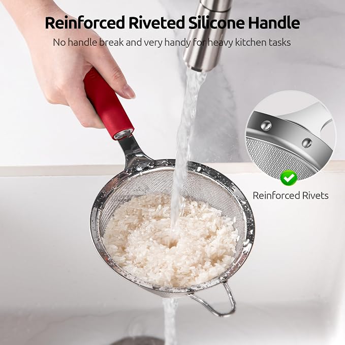 U-Taste Medium Fine Mesh Strainer: 18/8 Stainless Steel 4.73in 30 Mesh Kitchen